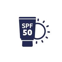 spf 50 protezione solare icona, uv protezione vettore