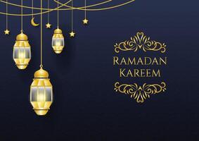 Ramadan mubarak illustrazione bandiera con bellissimo lusso brillante islamico ornamento e astratto pendenza vettore
