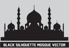 moschea nero silhouette icona illustrazione per islamico elemento vettore