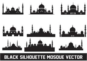 moschea silhouette fascio bianca sfondo vettore