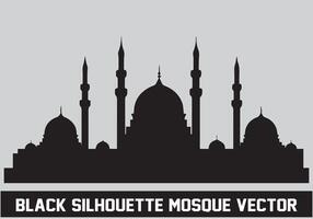 moschea nero silhouette icona illustrazione per islamico elemento vettore