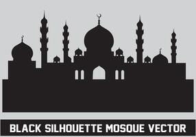 moschea nero silhouette icona illustrazione per islamico elemento vettore