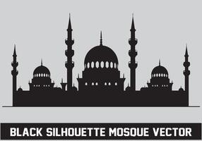 moschea silhouette nero colore per islamico design vettore