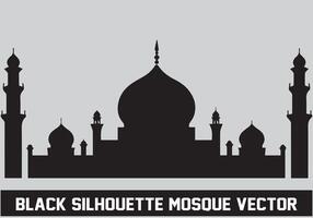 moschea silhouette nero colore per islamico design vettore