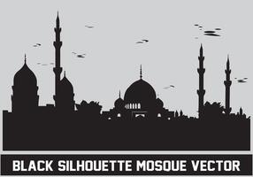 moschea silhouette nero colore per islamico design vettore