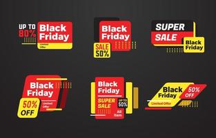 distintivo di promozione della super vendita del black friday vettore