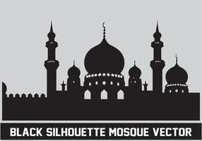 moschea nero silhouette icona illustrazione per islamico elemento vettore