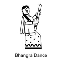 di moda bhangra danza vettore