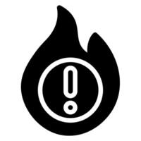 icona del glifo della fiamma vettore