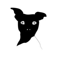 cane linea arte illustrazione e animale icona design vettore