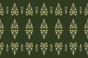 tradizionale etnico motivi ikat geometrico tessuto modello attraversare punto.ikat ricamo etnico orientale pixel verde sfondo. astratto, illustrazione. trama, sciarpa, decorazione, carta da parati. vettore