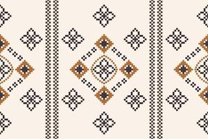 tradizionale etnico motivi ikat geometrico tessuto modello attraversare punto.ikat ricamo etnico orientale pixel Marrone crema sfondo. astratto, illustrazione. trama, sciarpa, decorazione, carta da parati. vettore