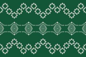 tradizionale etnico motivi ikat geometrico tessuto modello attraversare punto.ikat ricamo etnico orientale pixel verde sfondo. astratto, illustrazione. trama, sciarpa, decorazione, carta da parati. vettore