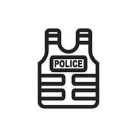 antiproiettile polizia icona piatto design vettore