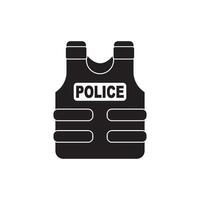antiproiettile polizia icona piatto design vettore