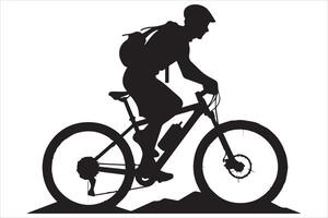 bicicletta equitazione silhouette vettore