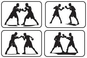 boxe silhouette fascio vettore