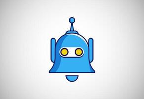 robot campana logo design illustrazione vettore