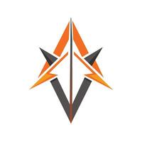 un' minimalista e semplice freccia logo design nel arancia e nero colori, pecora logo modello, minimalista semplice moderno logo design vettore
