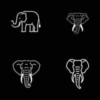 elefante logo design ispirazione con nero sfondo vettore