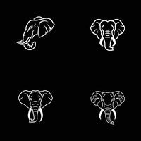 elefante logo design ispirazione con nero sfondo vettore