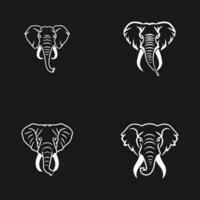 elefante logo design ispirazione con nero sfondo vettore