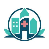 un' minimalista logo simboleggiante un' ospedali impegno per comfort attraverso elegante design e semplicità, un' minimalista logo che rappresentano un' dell'ospedale confortante atmosfera vettore