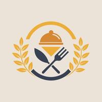 logo design per un' buongustaio ristorante con un' forchetta e coltello simbolo nel un' minimalista stile, creare un' minimalista simbolo per un' buongustaio cibo consegna servizio vettore