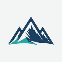 minimalista montagna logo design nel blu e bianca colori, semplice minimalista montagna logo design icona modello vettore