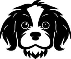 cucciolo - nero e bianca isolato icona - illustrazione vettore