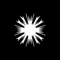 esplosione - nero e bianca isolato icona - illustrazione vettore