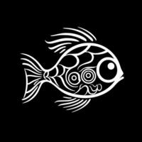 pesce pagliaccio - nero e bianca isolato icona - illustrazione vettore