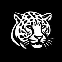 leopardo - nero e bianca isolato icona - illustrazione vettore