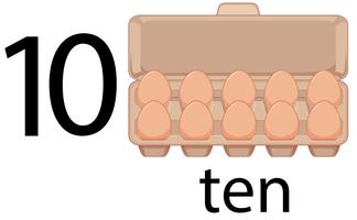 Dieci uova in scatola vettore
