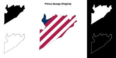 Principe Giorgio contea, Virginia schema carta geografica impostato vettore