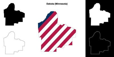 dakota contea, Minnesota schema carta geografica impostato vettore