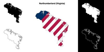 Northumberland contea, Virginia schema carta geografica impostato vettore