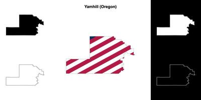 yamhill contea, Oregon schema carta geografica impostato vettore