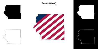 fremont contea, Iowa schema carta geografica impostato vettore