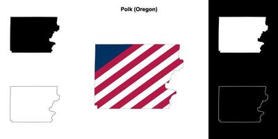 Polk contea, Oregon schema carta geografica impostato vettore