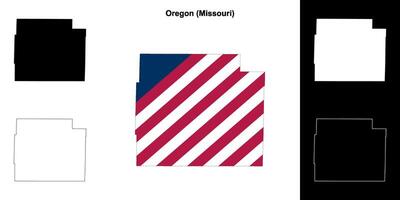 Oregon contea, Missouri schema carta geografica impostato vettore