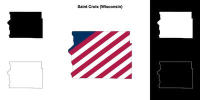 santo croce contea, Wisconsin schema carta geografica impostato vettore