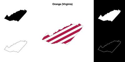 arancia contea, Virginia schema carta geografica impostato vettore