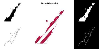 porta contea, Wisconsin schema carta geografica impostato vettore