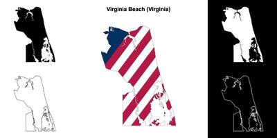 Virginia spiaggia contea, Virginia schema carta geografica impostato vettore