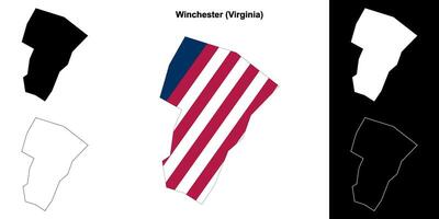 Winchester contea, Virginia schema carta geografica impostato vettore