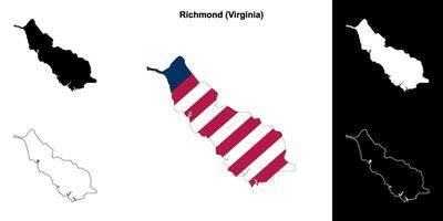 Richmond contea, Virginia schema carta geografica impostato vettore