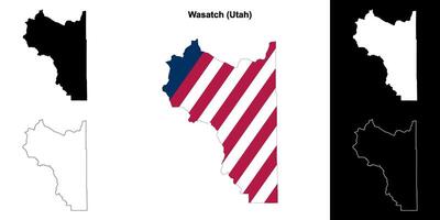 Wasatch contea, Utah schema carta geografica impostato vettore