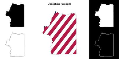 giuseppina contea, Oregon schema carta geografica impostato vettore