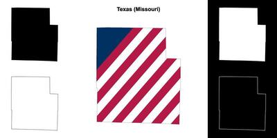 Texas contea, Missouri schema carta geografica impostato vettore